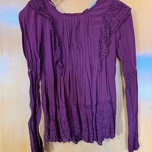 Knox Rose Plum Lace Detail Blouse